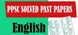 PPSC Solved Past Paper English