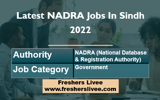 Latest NADRA Jobs In Sindh 2022