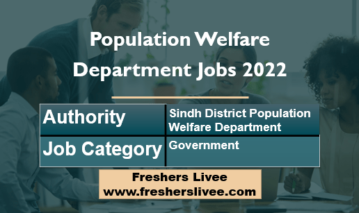 Population Welfare Department Jobs 2022 Sindh