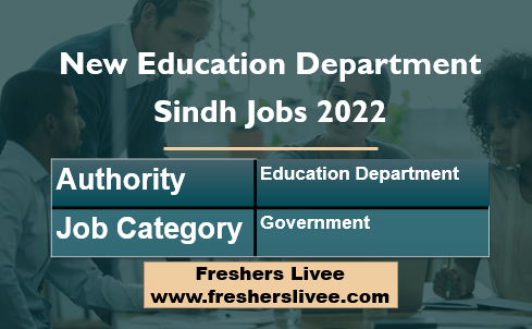 New Education Department Sindh Jobs 2022