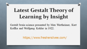 Latest Gestalt Theory of Learning by Insight
