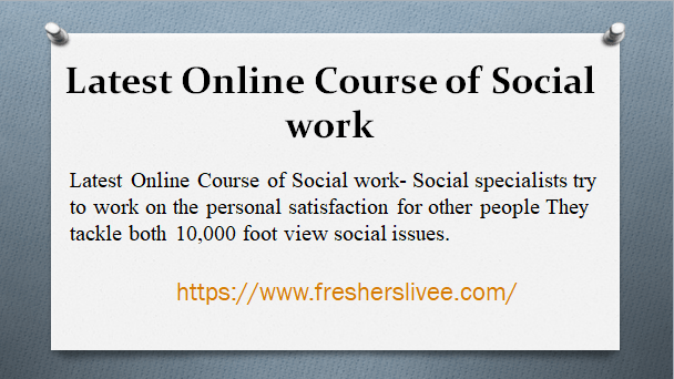 Latest Online Course of Social work