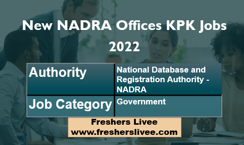New NADRA Offices KPK Jobs 2022 