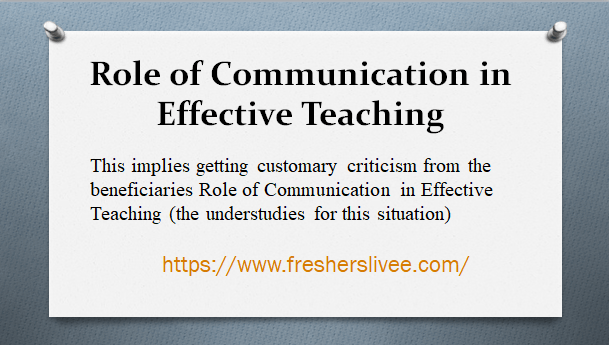 Role of Communication in Effective Teaching
