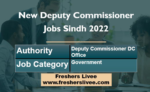 New Deputy Commissioner Jobs Sindh 2022