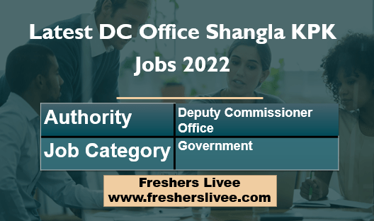 Latest DC Office Shangla KPK Jobs 2022