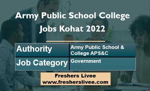Army Public School College Jobs Kohat 2022