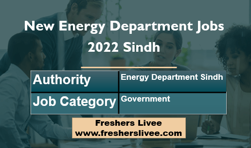 New Energy Department Jobs 2022 Sindh