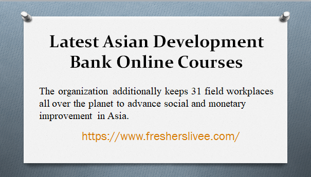 Latest Asian Development Bank Online Courses