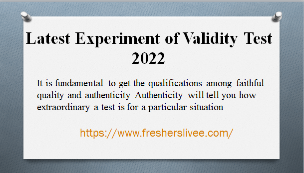 Latest Experiment of Validity Test 2022