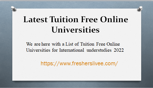 Latest Tuition Free Online Universities