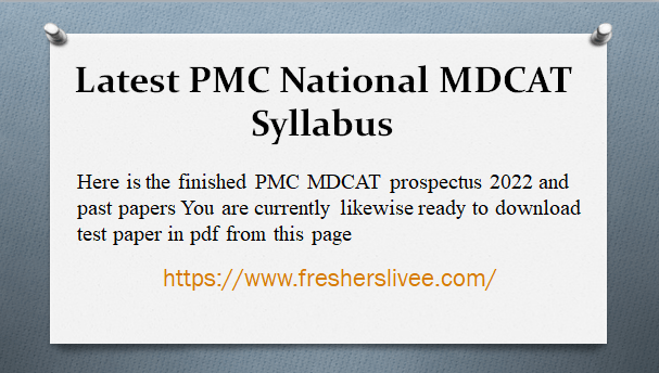 Latest PMC National MDCAT Syllabus