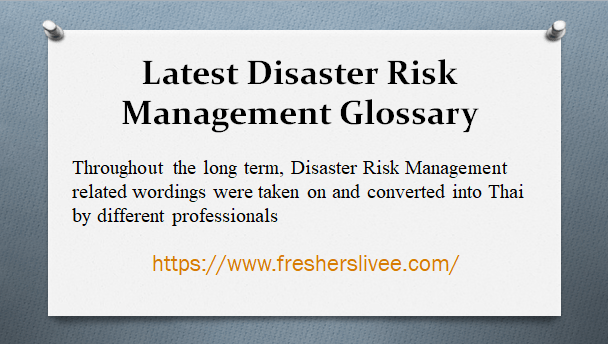Latest Disaster Risk Management Glossary 