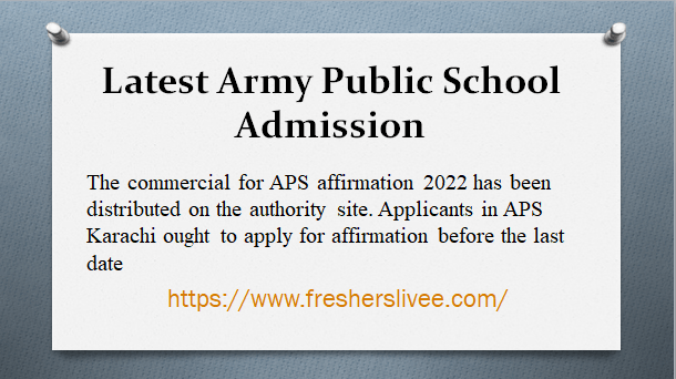 Latest Army Public School Admission