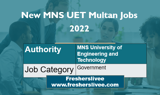 New MNS UET Multan Jobs 2022