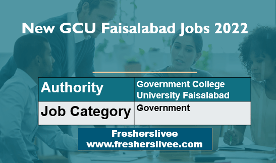 New GCU Faisalabad Jobs 2022