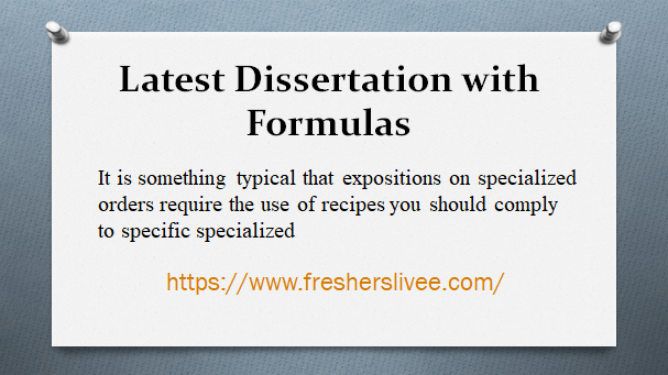 Latest Dissertation with Formulas