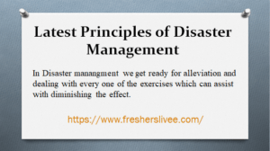 Latest Principles of Disaster Management