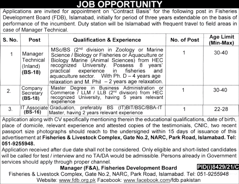 Govt New Jobs In Islamabad 2022