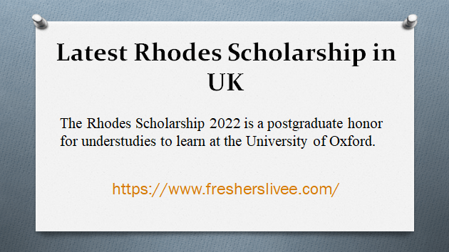 Latest Rhodes Scholarship in UK