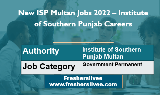 New ISP Multan Jobs 2022