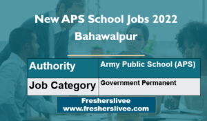New APS School Jobs 2022 Bahawalpur