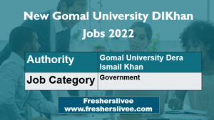 New Gomal University DIKhan Jobs 2022