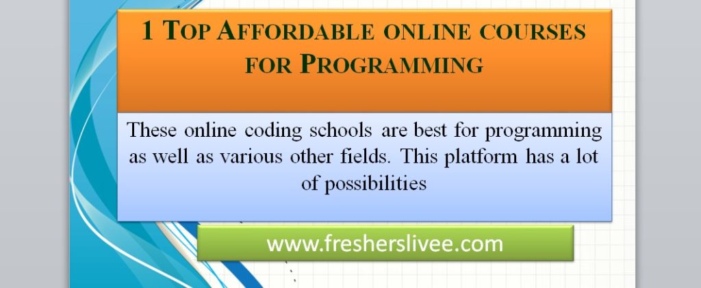1 Top Affordable online courses for Programming