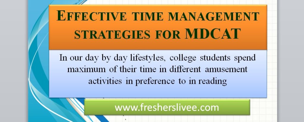 Effective time management strategies for MDCAT