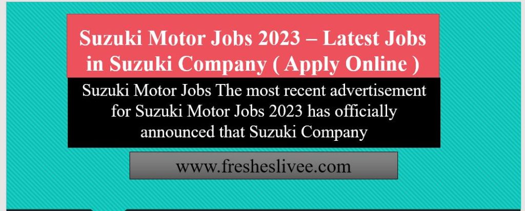 Suzuki Motor Jobs 