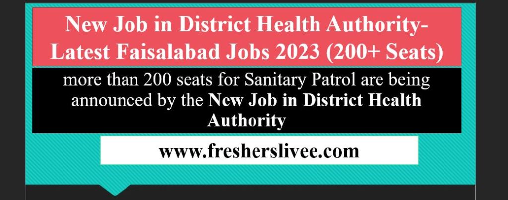 New Job in District Health Authority
